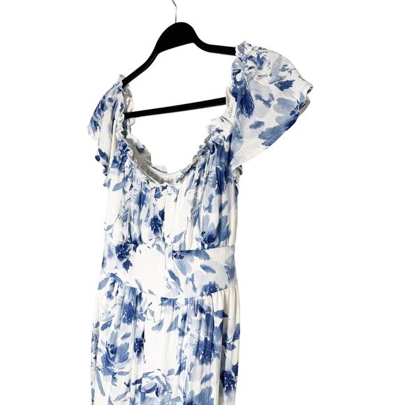 Lulus Women's Delightfully Sweet White Floral Off The Shoulder Midi Dress NWT XL - Picture 7 of 14